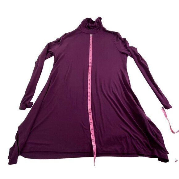 SOFT SURROUNDINGS Ruched Turtleneck Tunic Top Long Sleeve Purple LT 15-6 - Picture 13 of 16